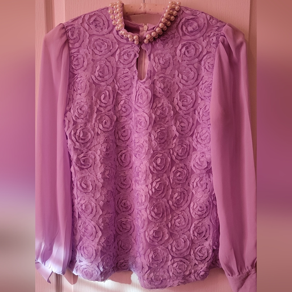 Purple flower blouse